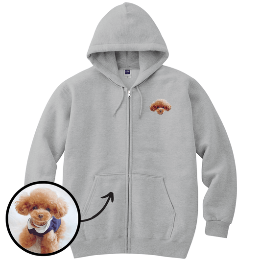 【送料無料】うちの子イラストジップパーカー(フルカラー)